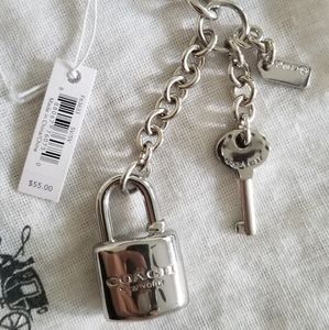Coach lock and key keychain FOB